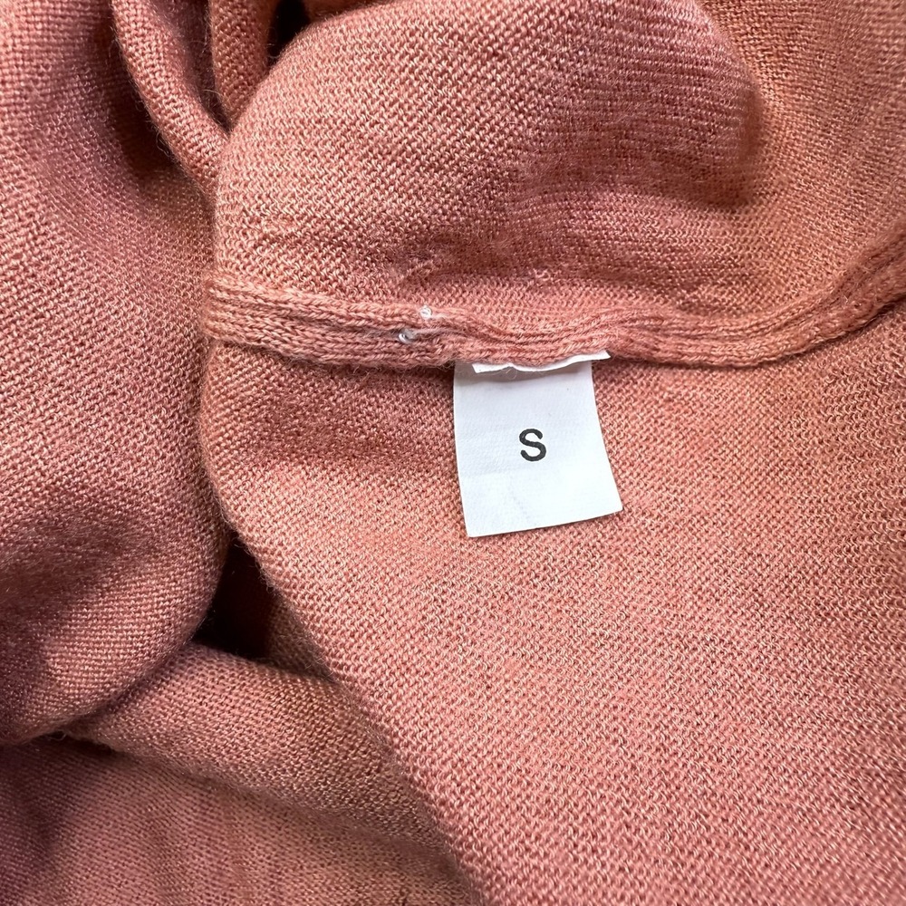 Andrè Maurice Womens Pink V-Neck Ribbed Cuffs Italy Made Pullover Sweater Size S - Picture 4 of 9